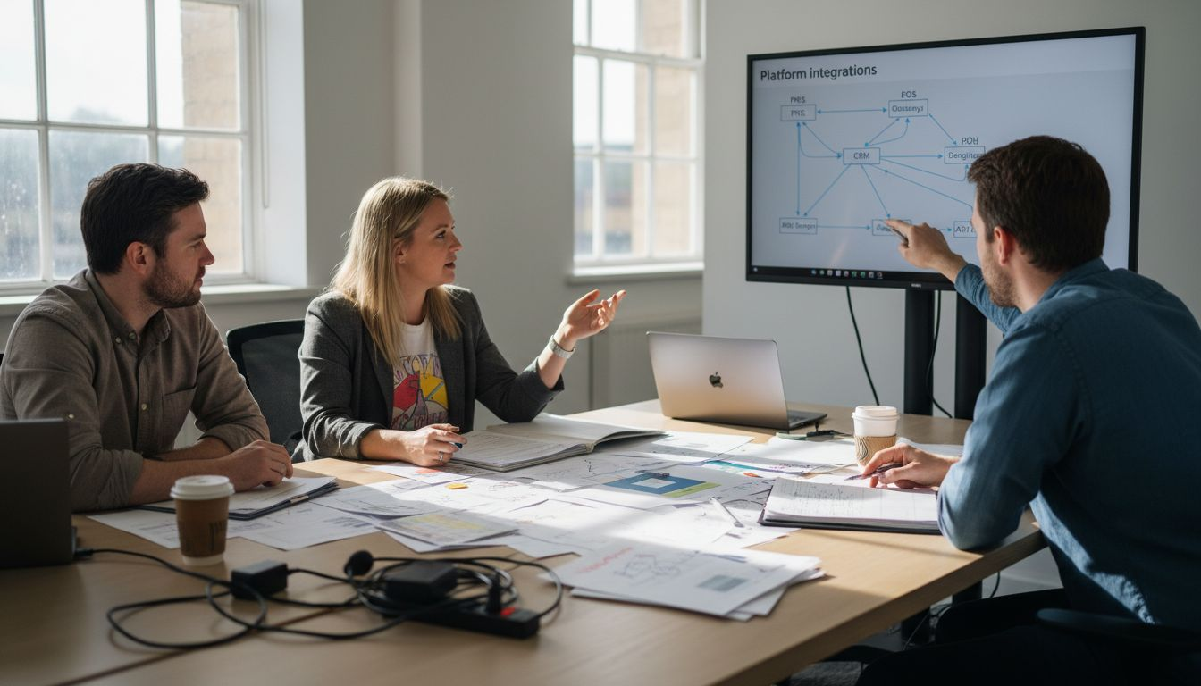 Team discussing SaaS system integrations