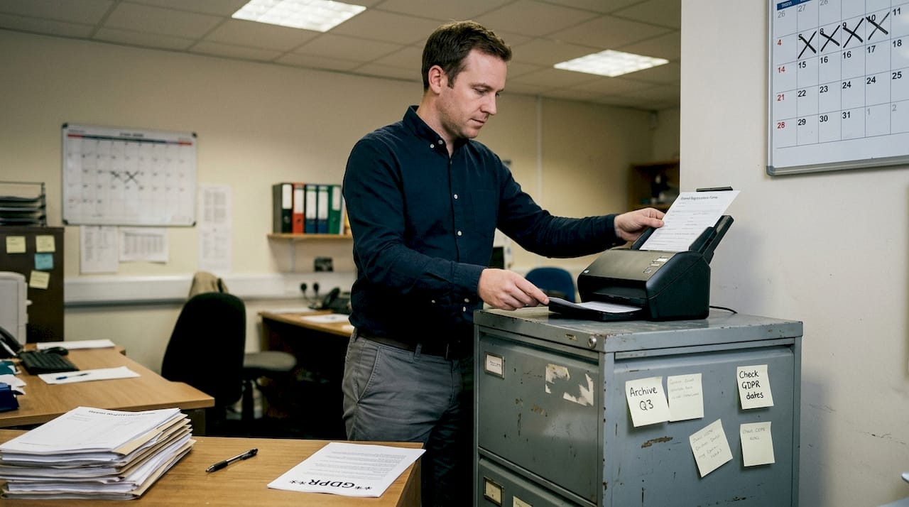 Manager scanning guest data for secure retention