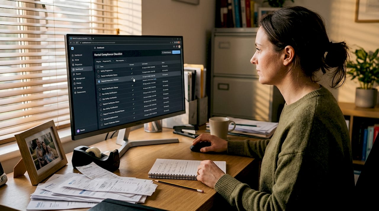 Rental manager using automated compliance dashboard