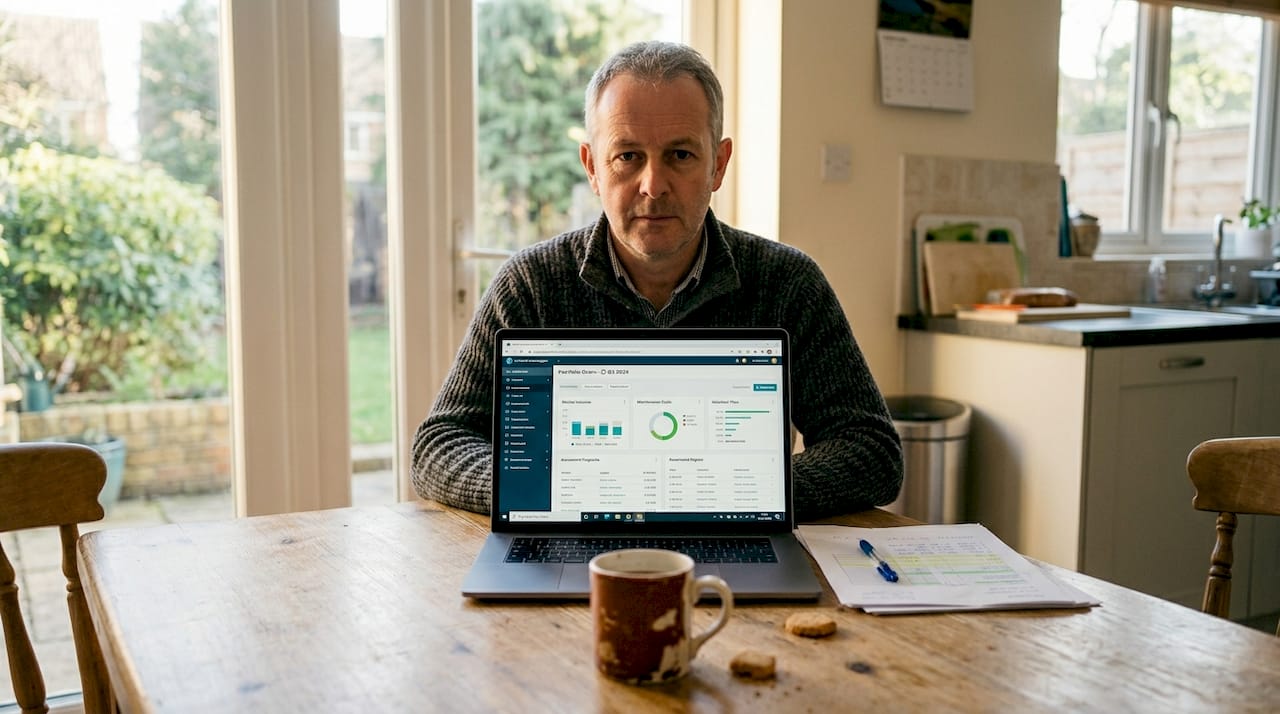 Man uses dashboard for multi-property data