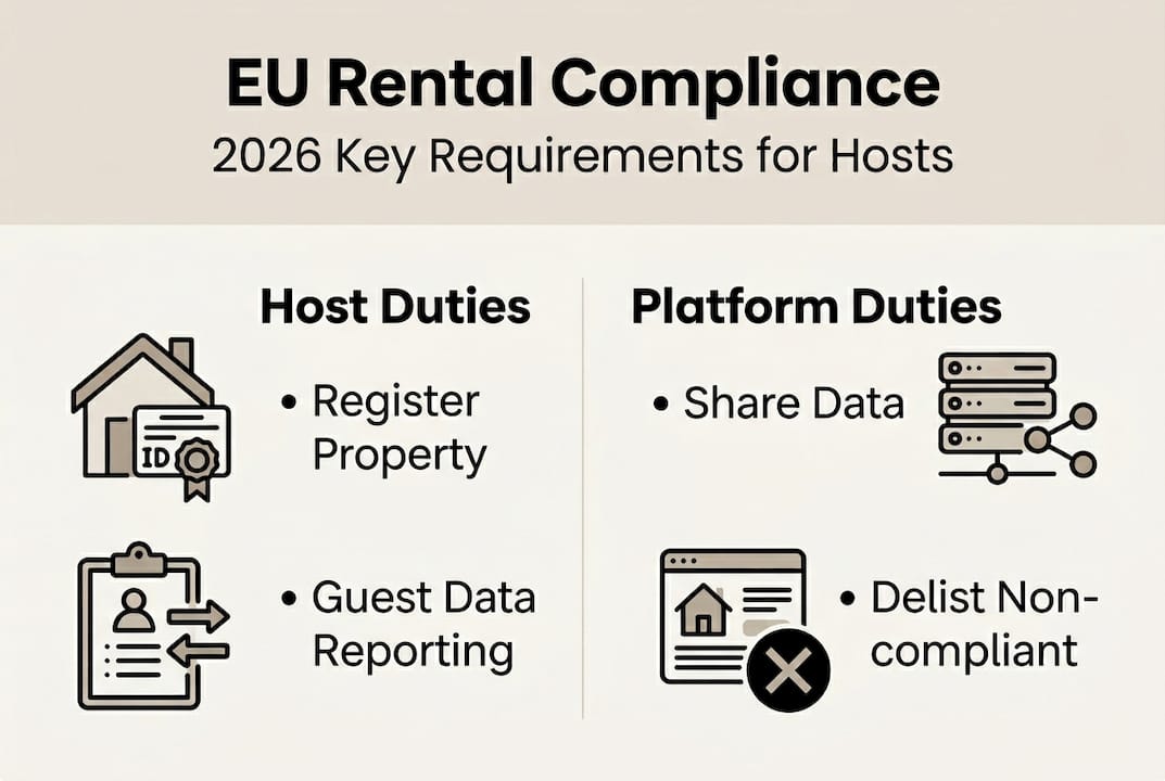 Infographic with EU rental compliance summary