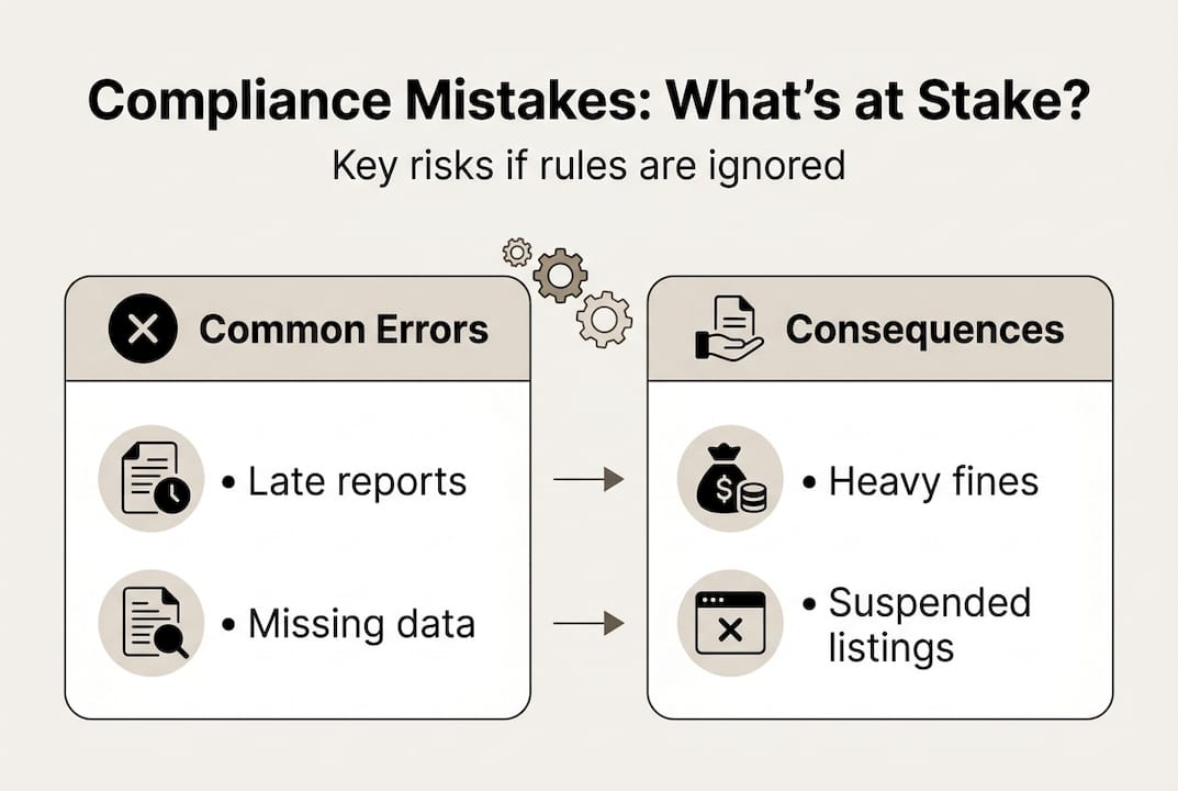 Infographic showing compliance risks and consequences