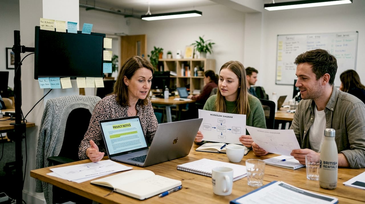 Rental staff training on data privacy procedures