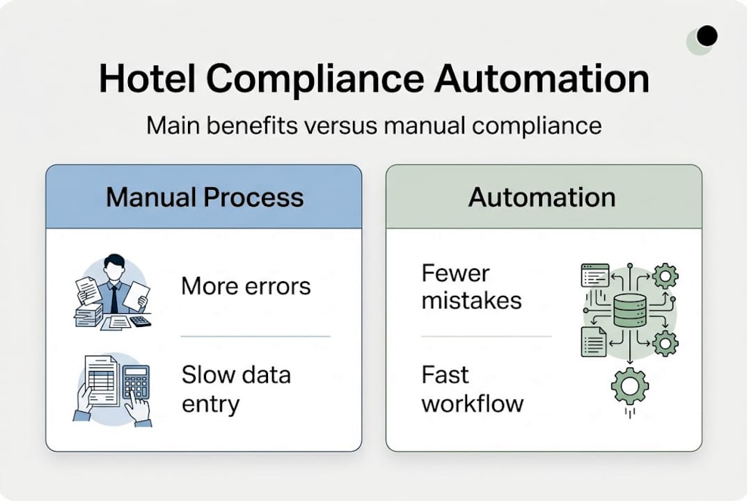 Infographic comparing manual and automation compliance