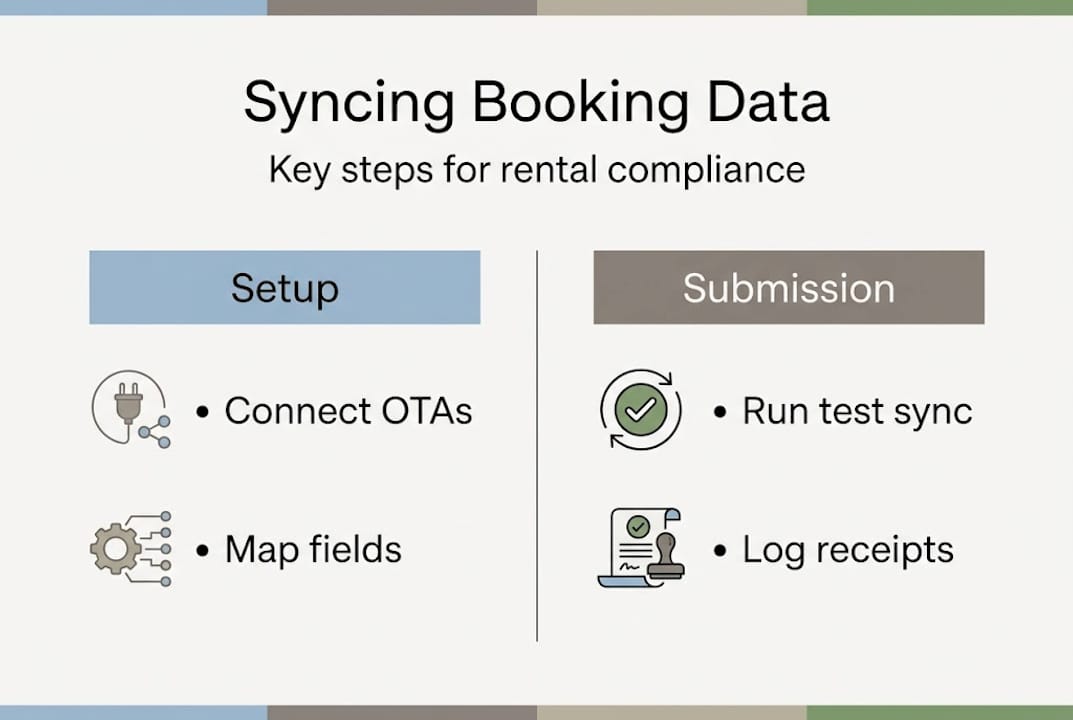 Infographic of syncing booking data steps