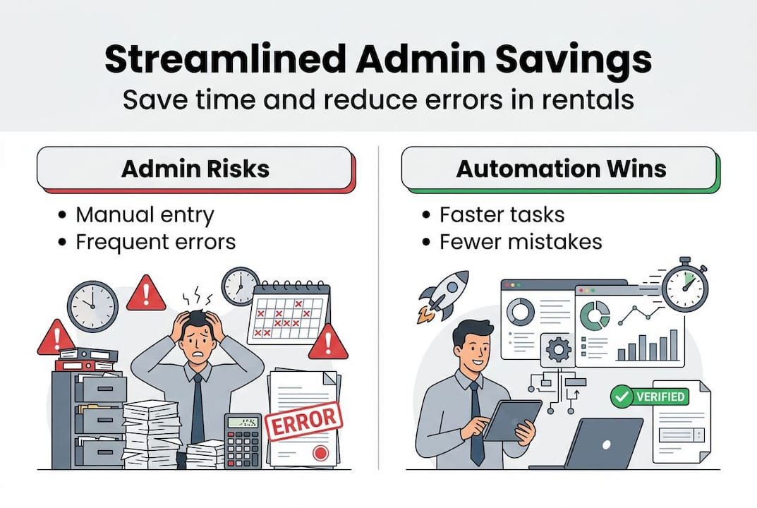 Infographic showing streamlined admin reduces errors