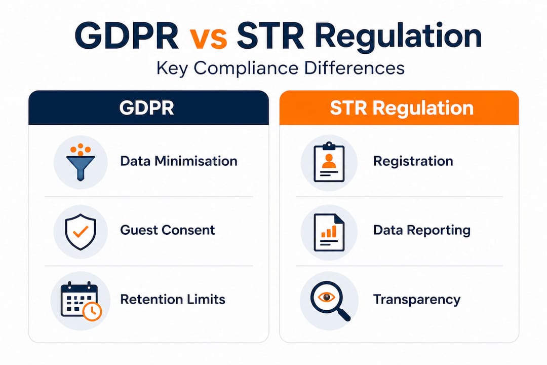 Infographic comparing GDPR and STR Regulation compliance