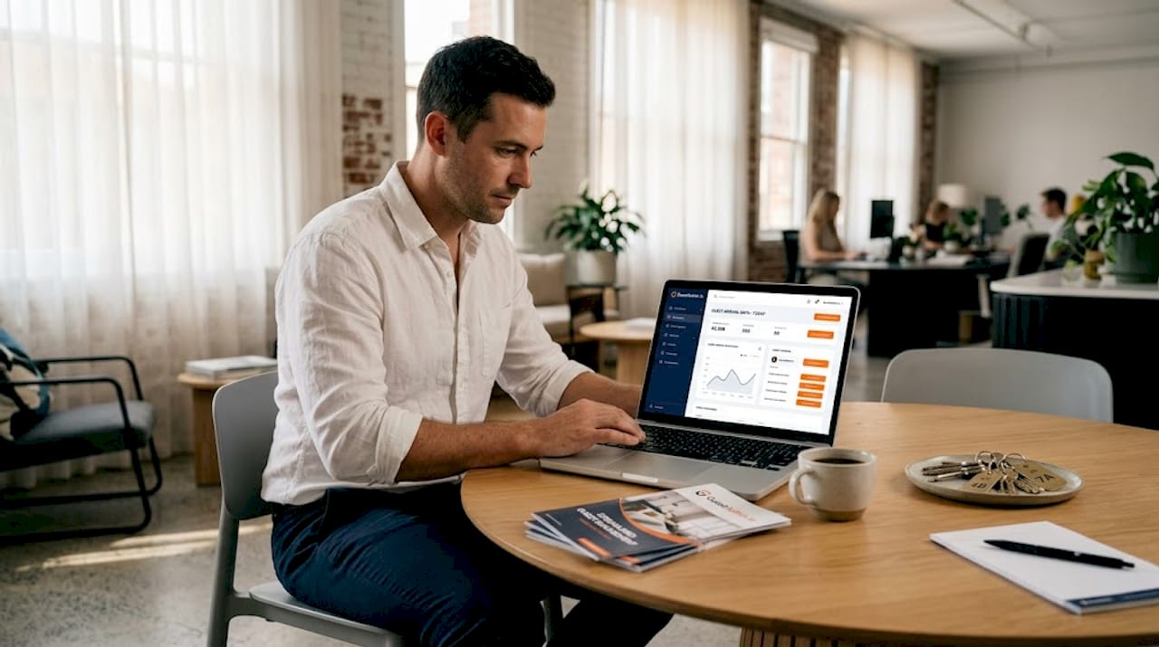 Rental staff using SaaS guest check-in system