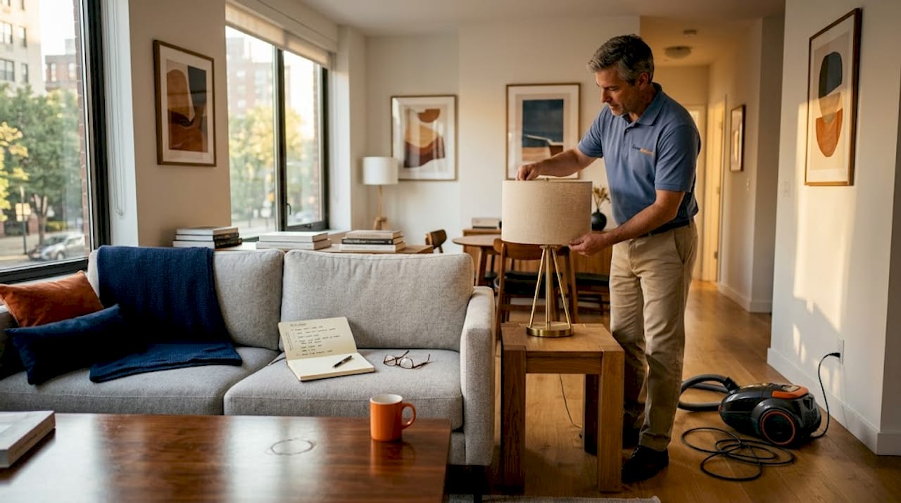Rental property being prepared for guests