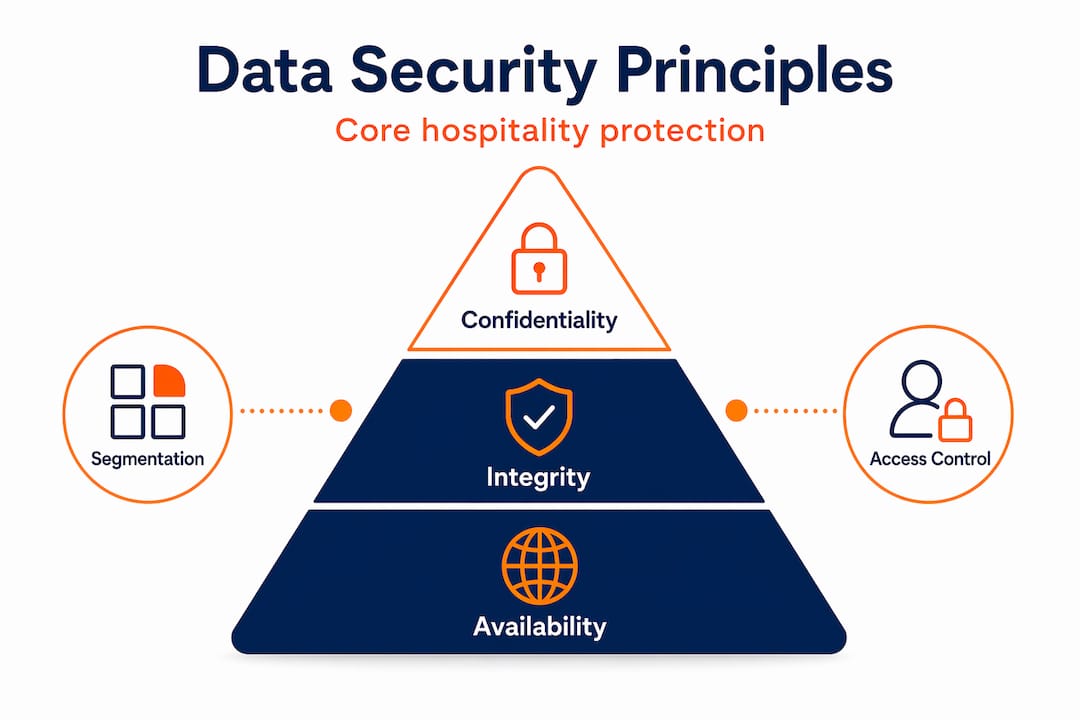 Infographic showing data security principles hierarchy