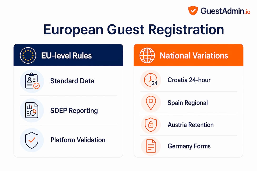Infographic comparing European guest registration laws
