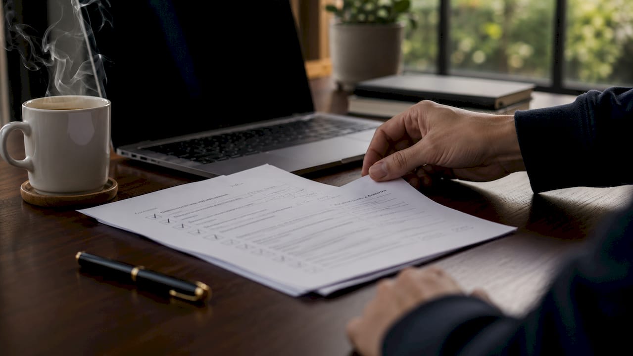 Overhead view of guest data compliance checklist