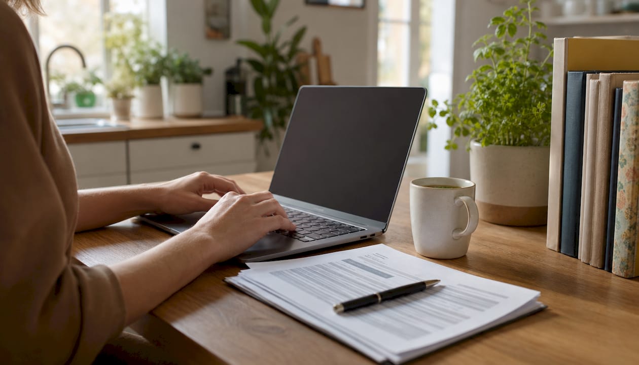 Hands typing laptop security guidelines