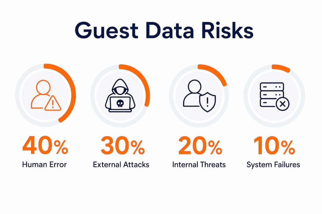 Infographic showing guest data breach risk statistics