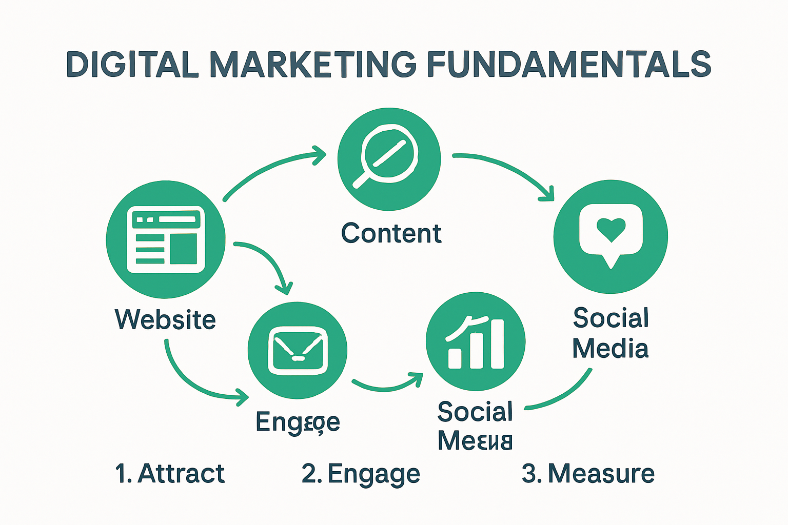 Infographic showing key digital marketing fundamentals