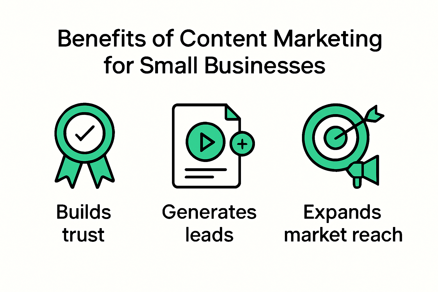 Infographic showing benefits of content marketing for small businesses