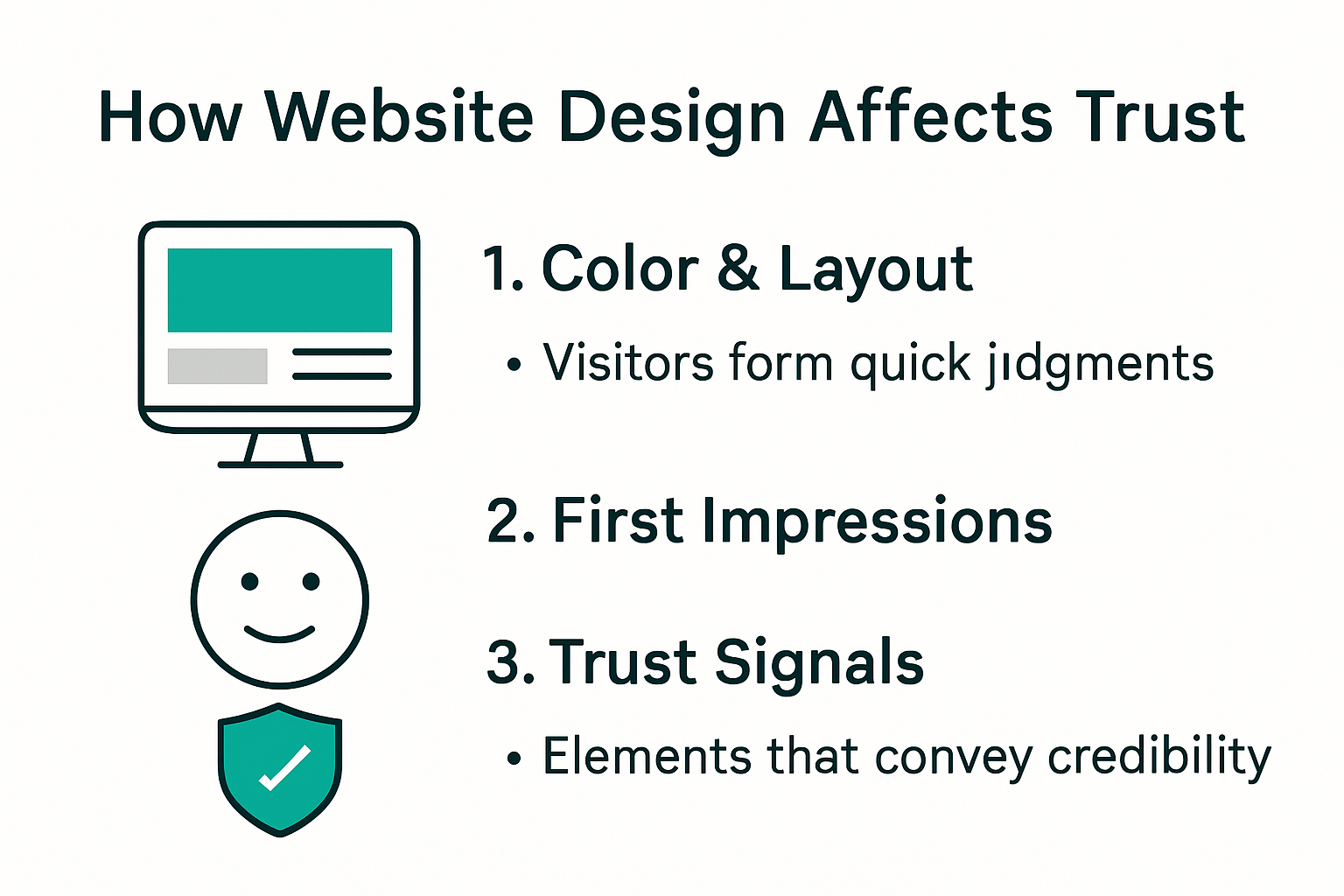 Infographic showing website design psychology for small businesses