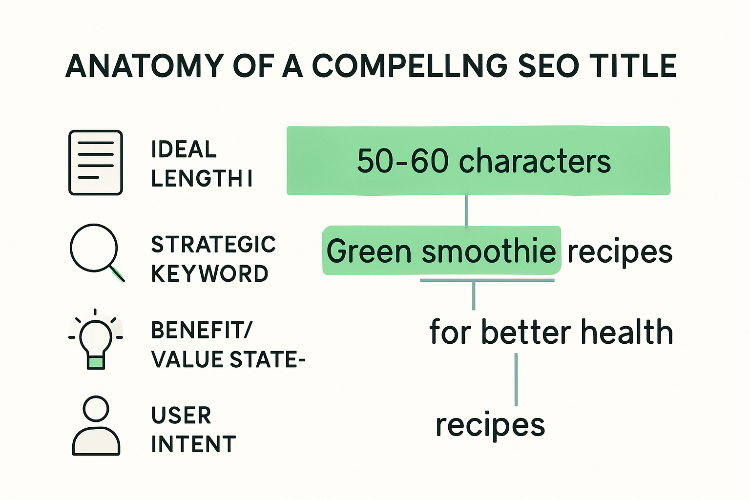 Infographic showing anatomy of an effective SEO title