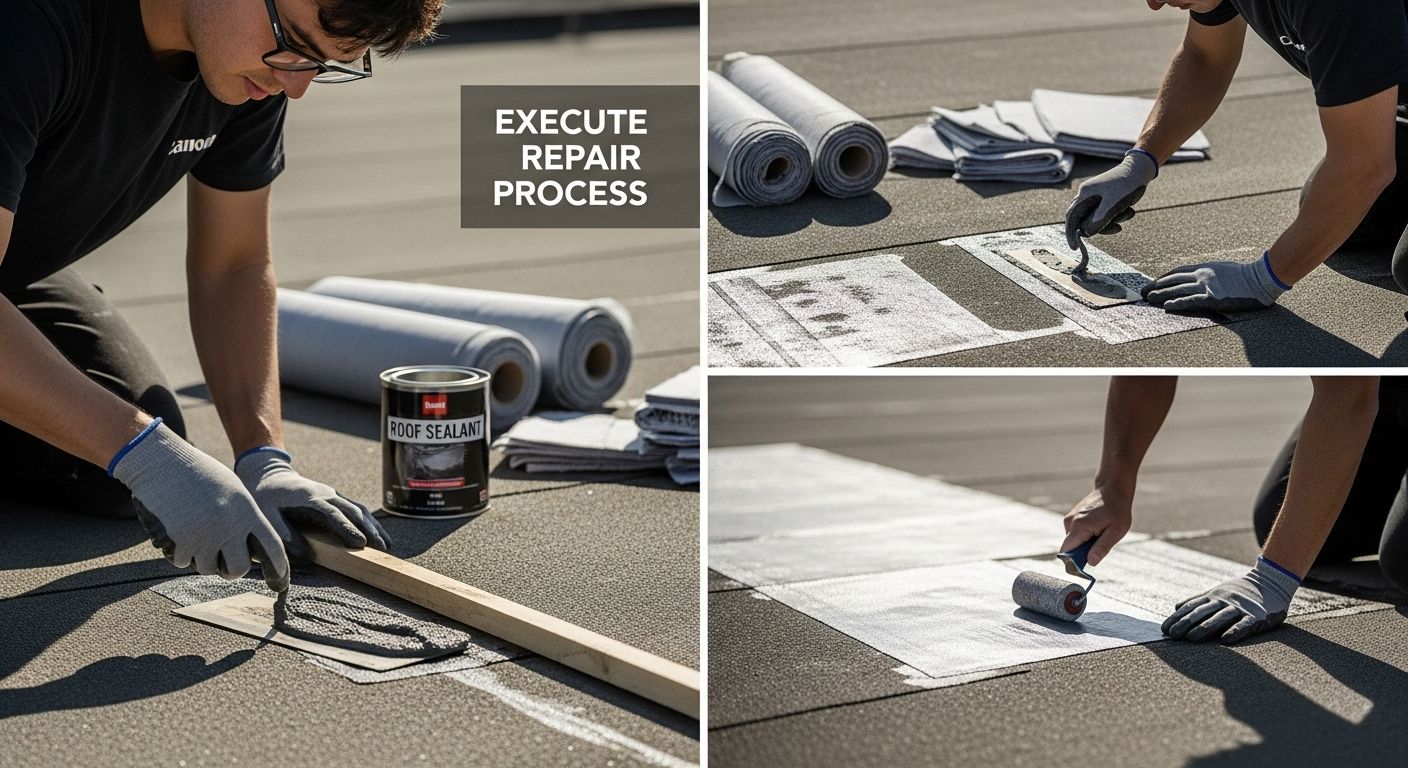 flat roof patching demonstration