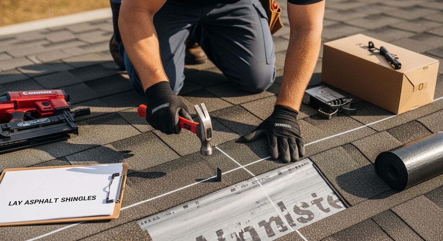 installing asphalt shingles step