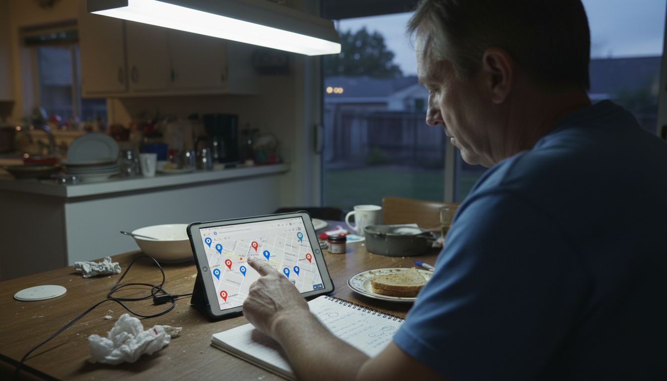 Business owner checking local map listings
