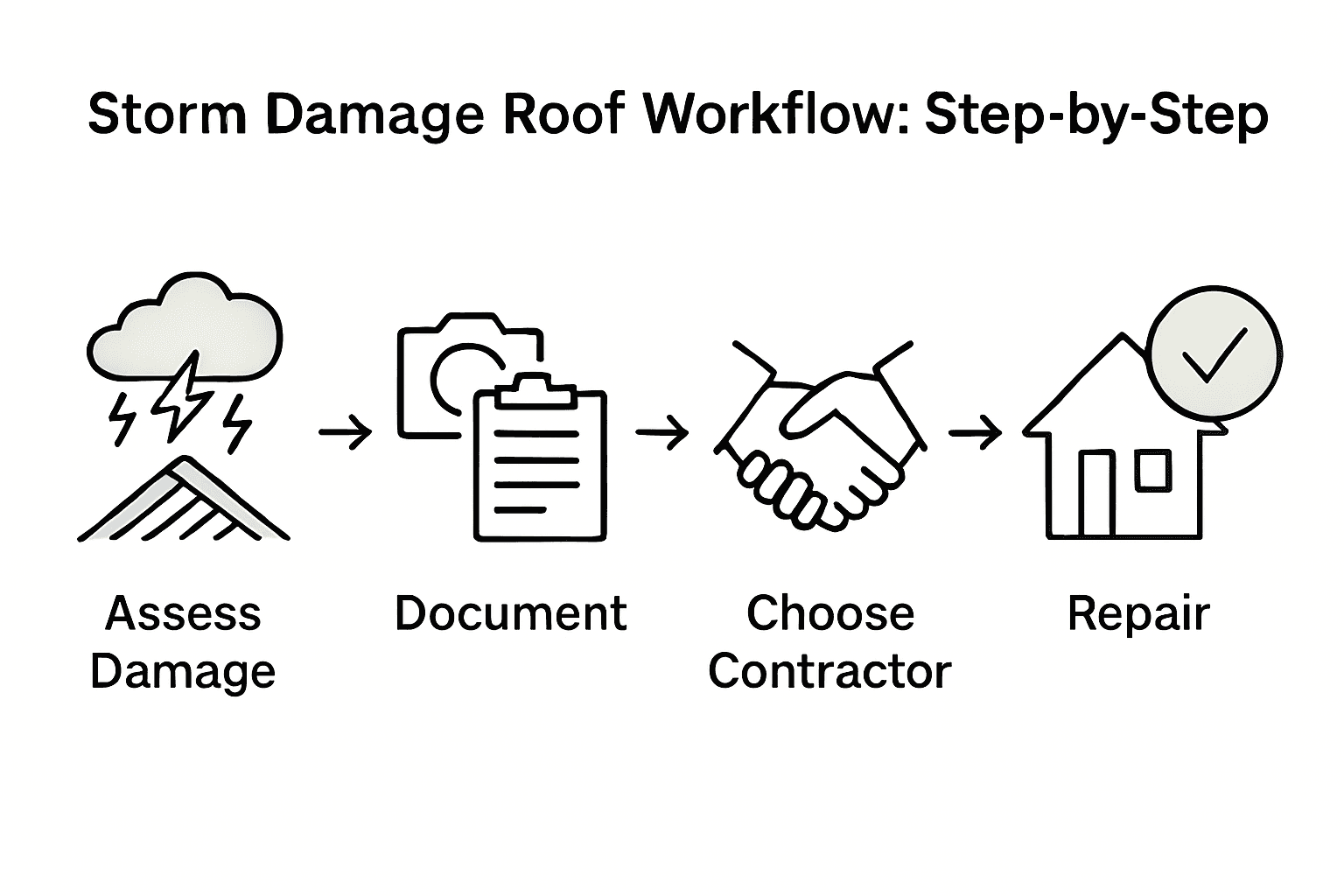 Infographic of storm roof repair process