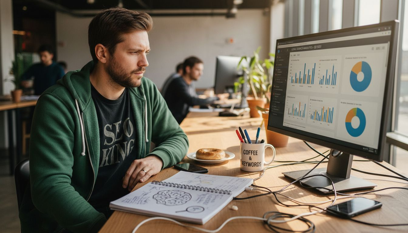 SEO specialist analyzing local website data