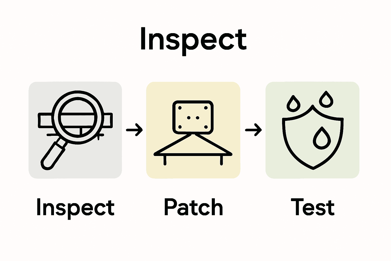 Infographic of roof repair process steps