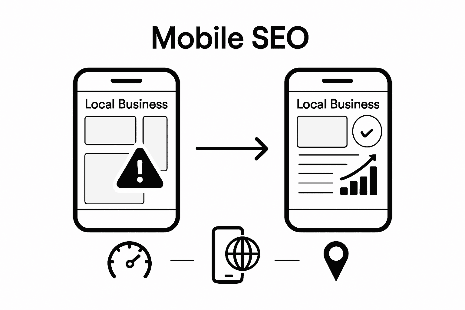 Infographic comparing mobile SEO optimization impact