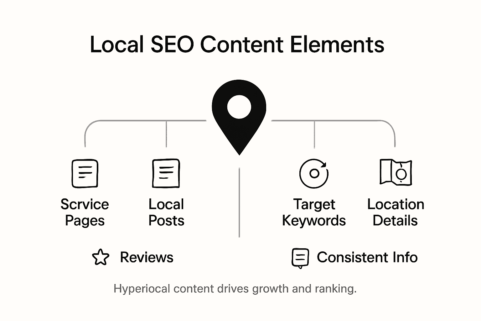 Infographic of local SEO content elements