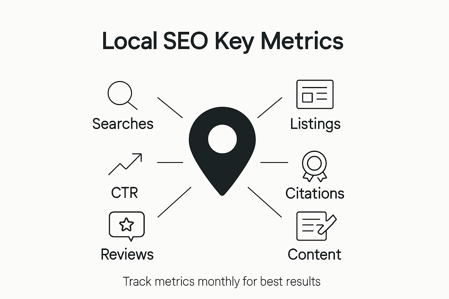 Infographic shows local SEO key metrics overview