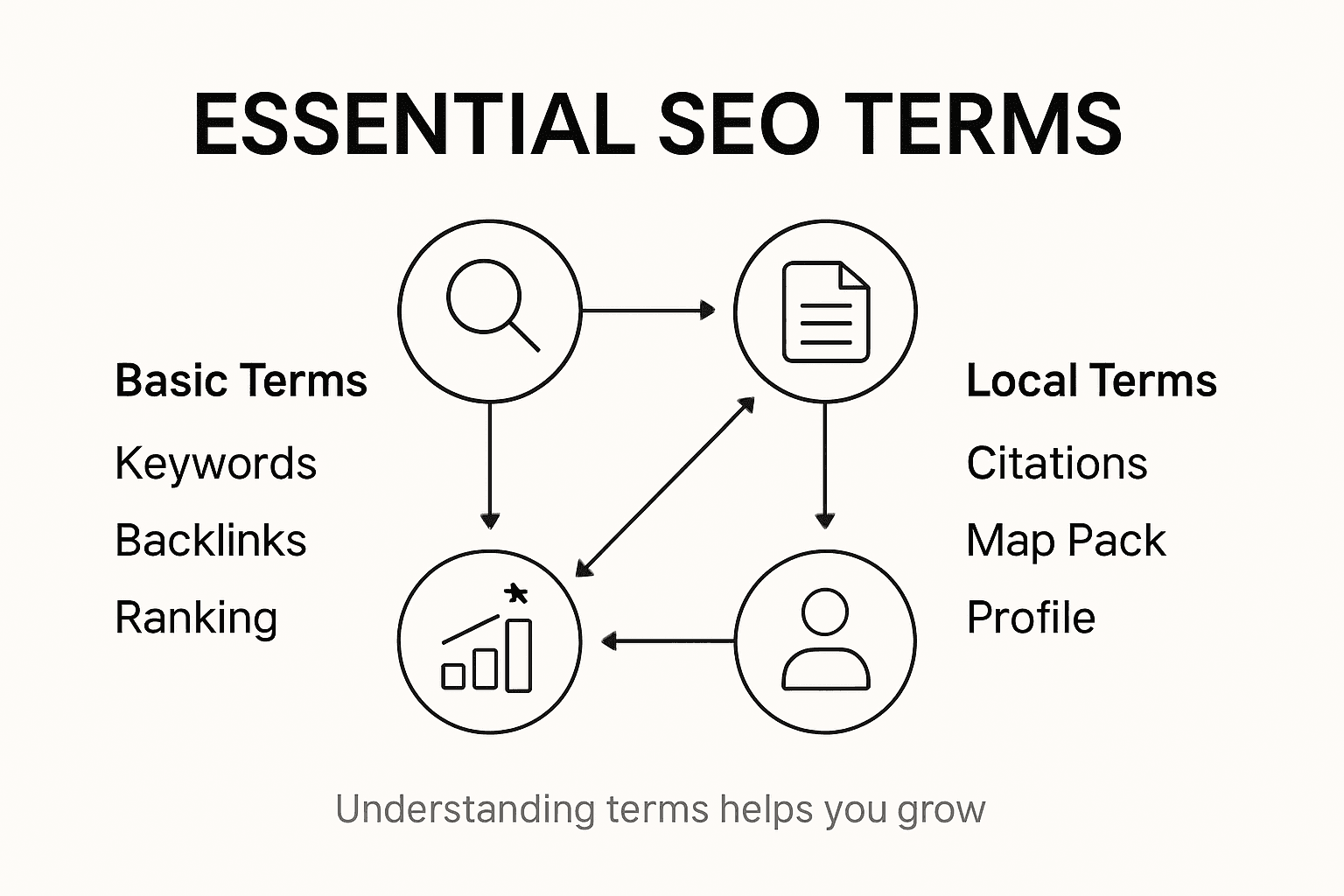 Infographic about essential SEO terms