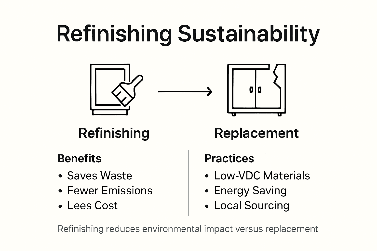 Infographic showing refinishing environmental benefits