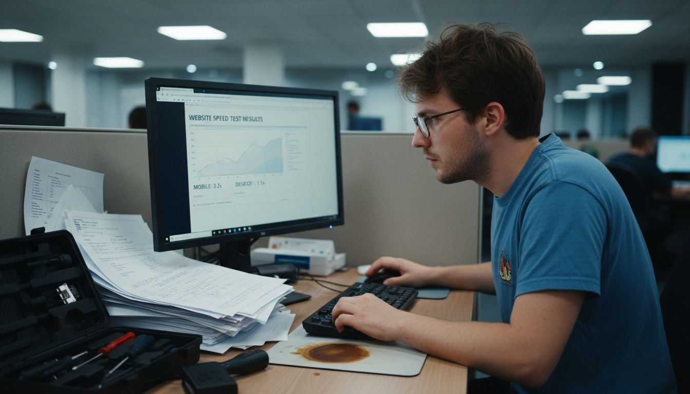Developer reviewing technical SEO details on web page