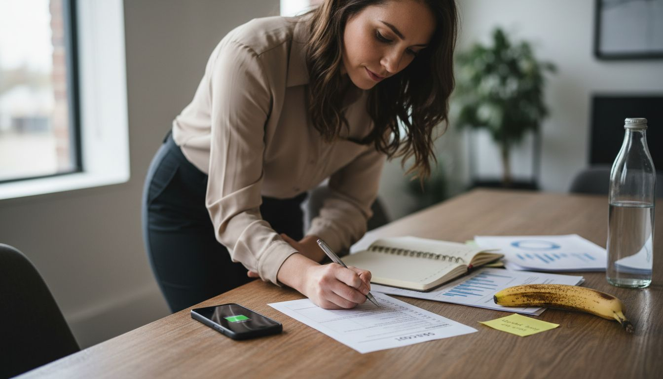 Marking SEO checklist with printed analytics