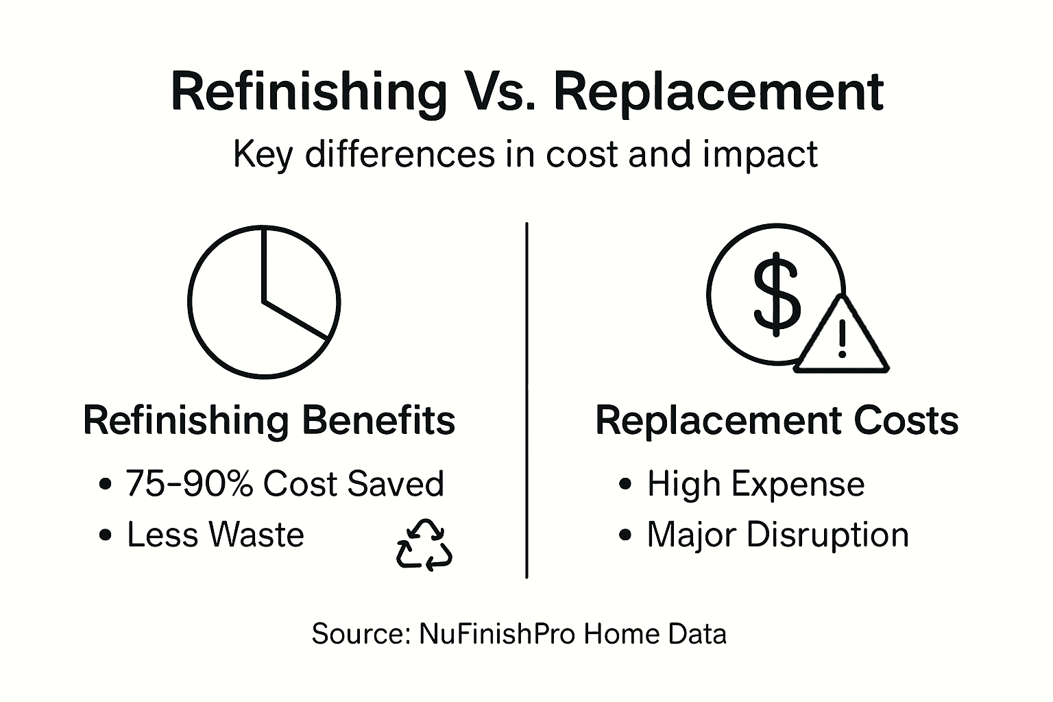Infographic comparing refinishing and replacement savings