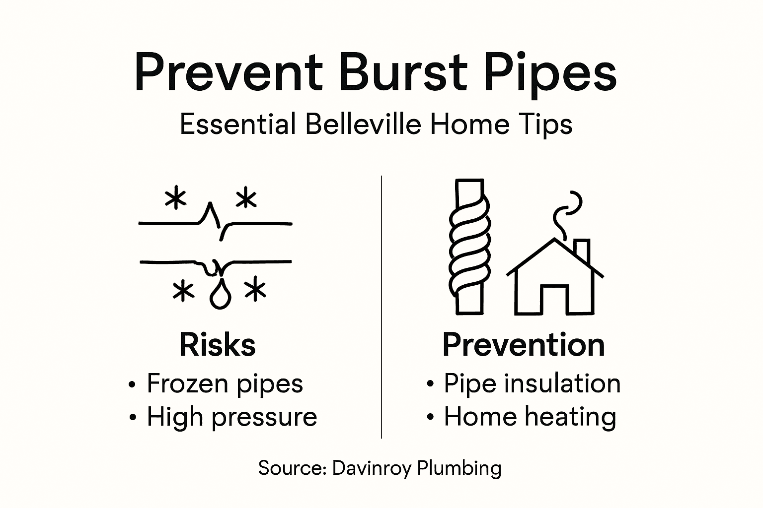 Infographic showing burst pipe risks and prevention