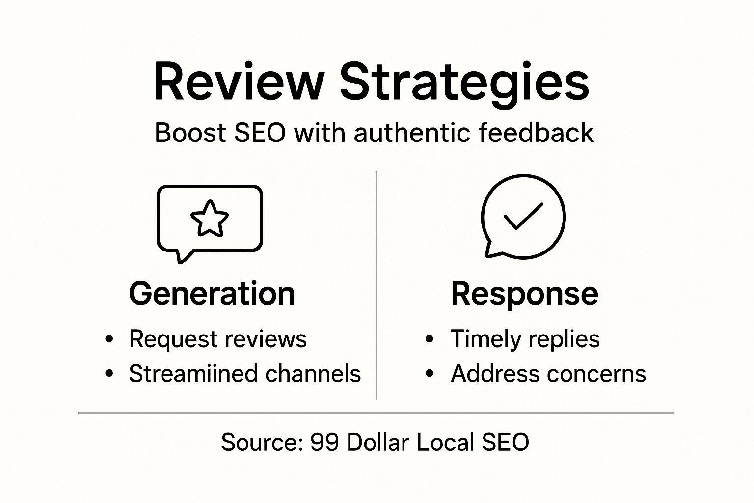 Infographic outlining review generation and response strategies