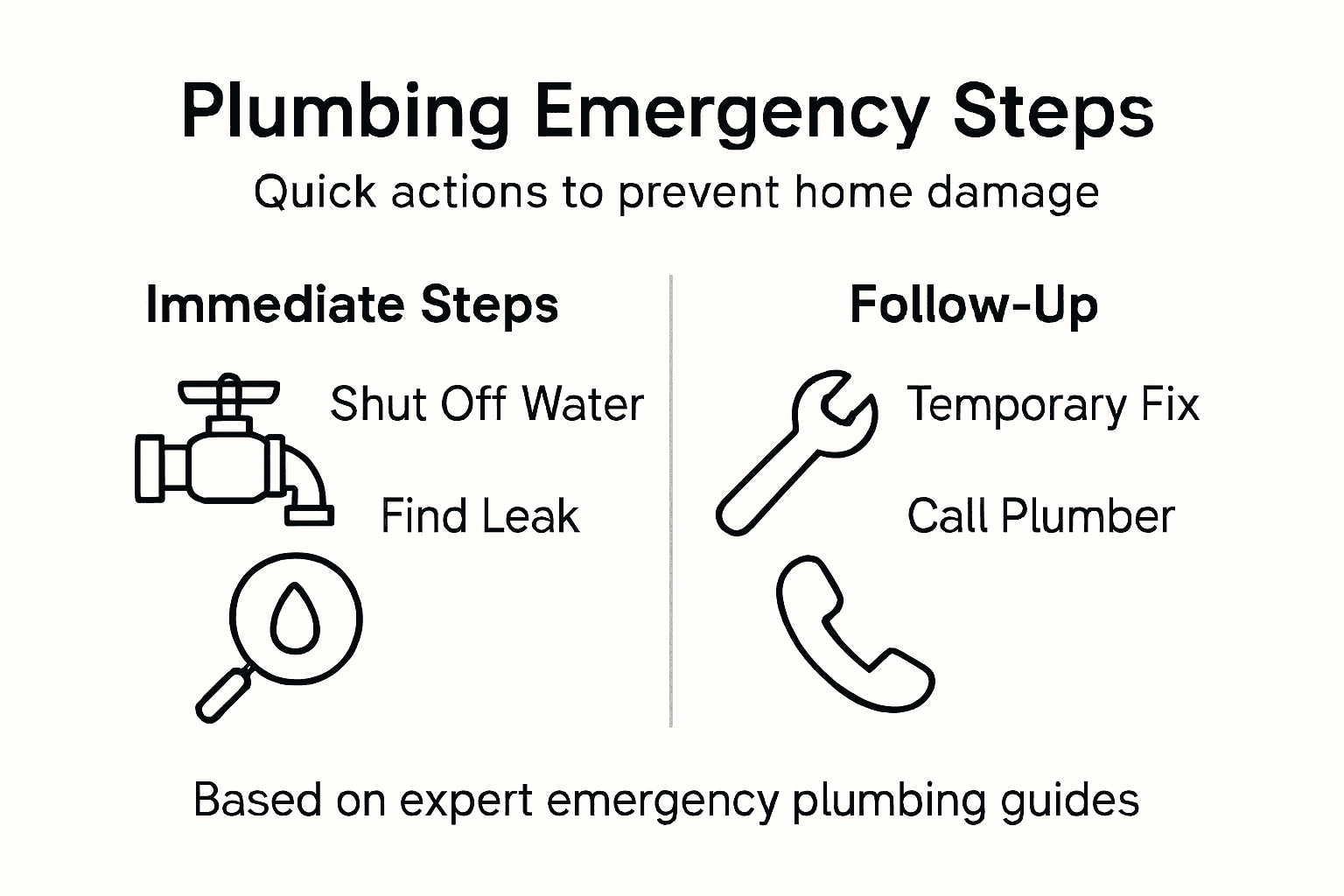 Infographic of plumbing emergency workflow steps