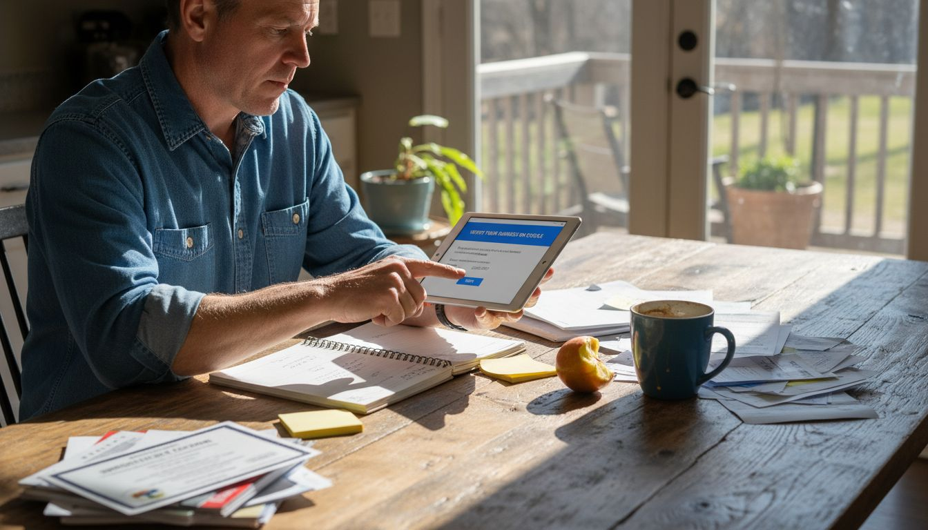 Business owner verifying Google profile