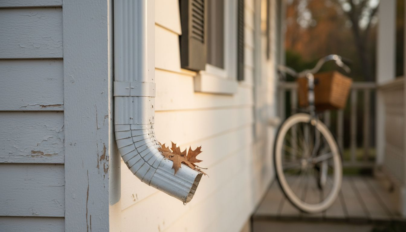 Aluminum gutter joint on Charlotte home