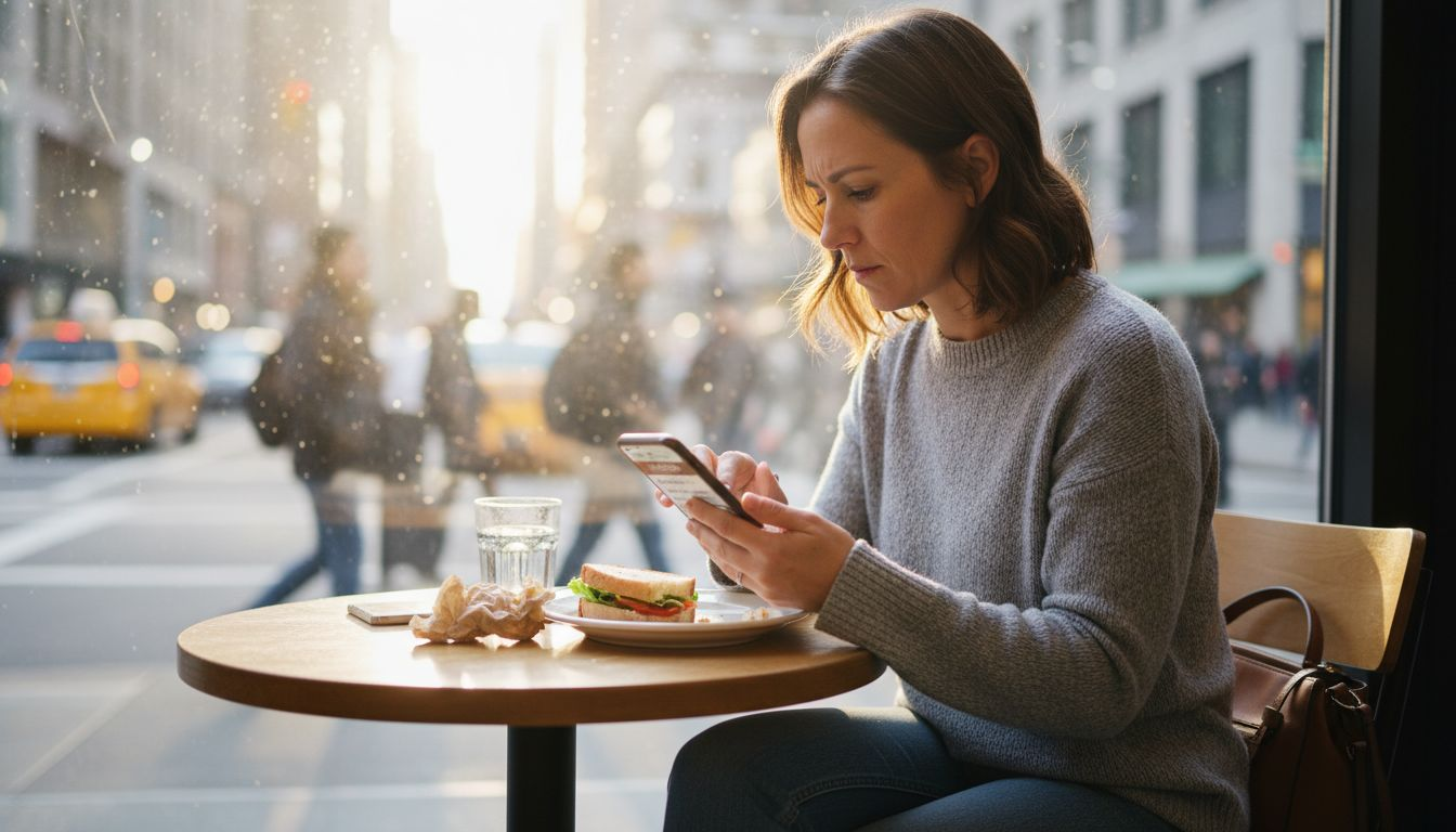 Customer browsing search results for restaurants