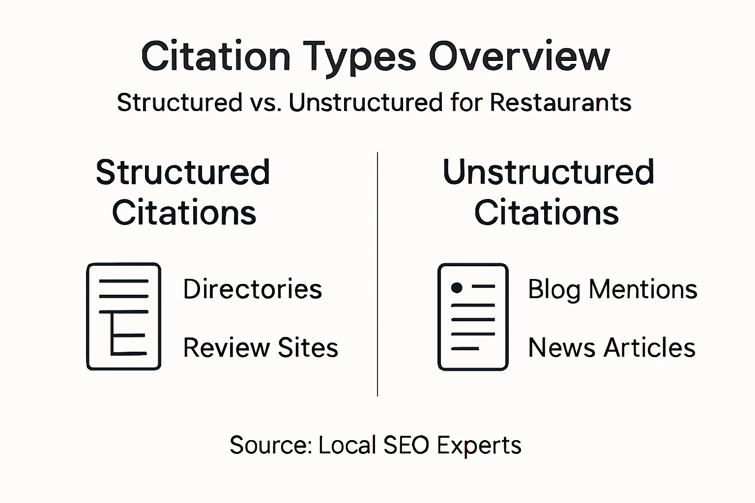 Infographic comparing types of citations for restaurants