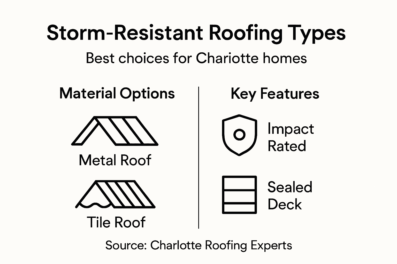 Infographic showing roofing types and key features