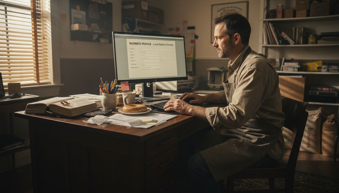 Shop manager edits local directory profile