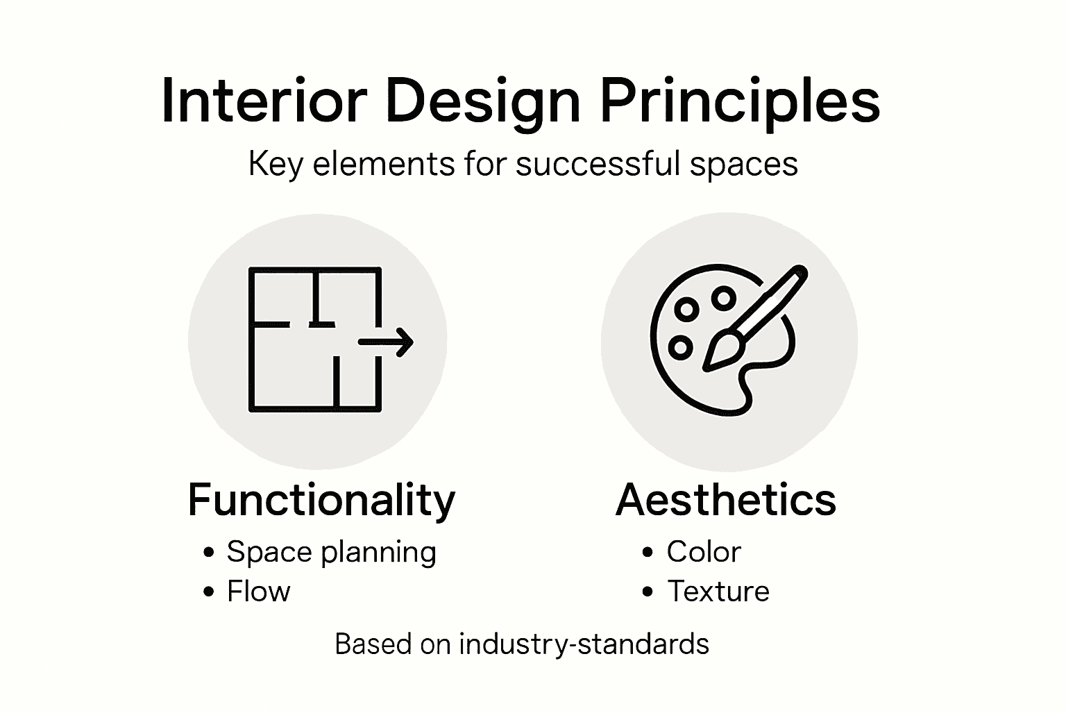 Infographic with principles of interior design