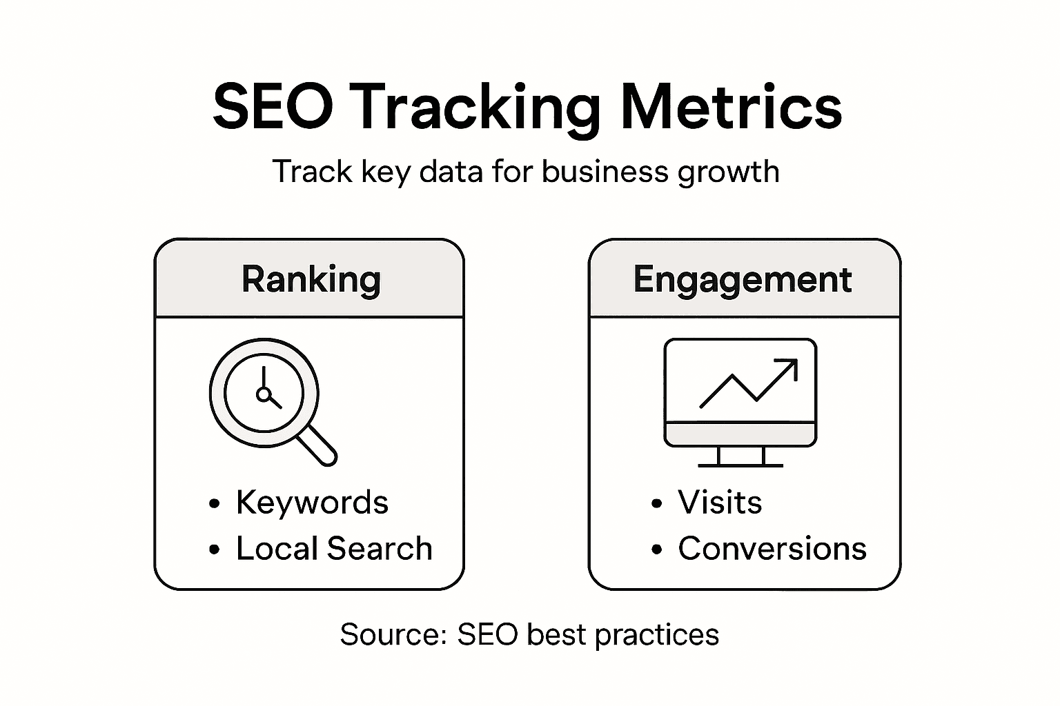 Infographic of SEO tracking metrics overview