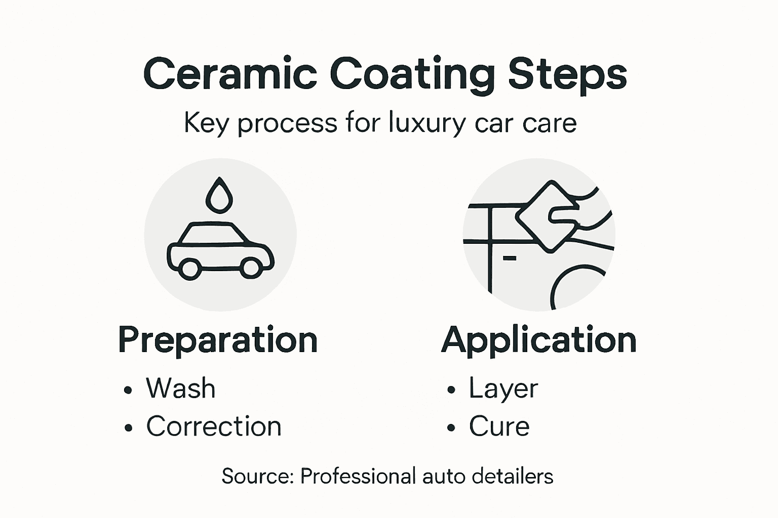 Infographic showing ceramic coating process steps