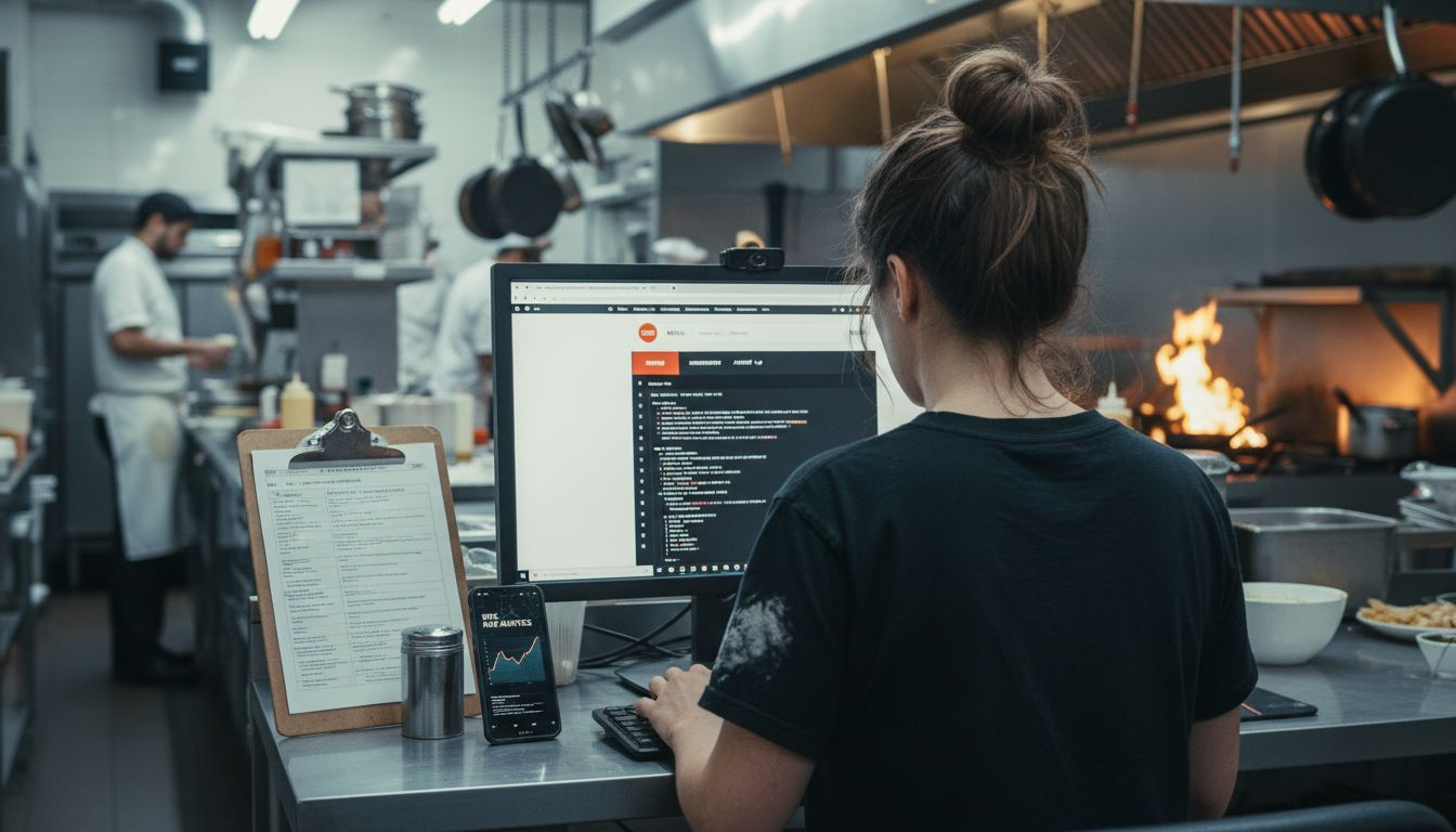 Restaurant website SEO audit in kitchen