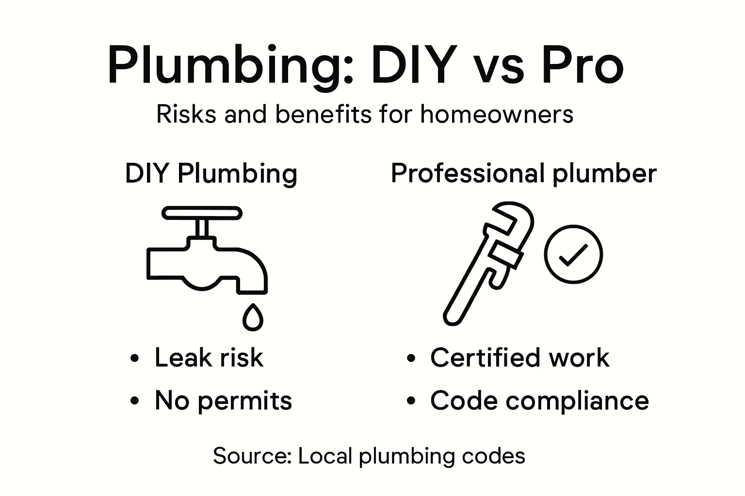 Infographic on DIY vs professional plumber risks